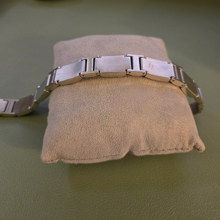 1/2ctw Black Diamond Fine Line Men's Stainless Steel Link Bracelet (Light Use)