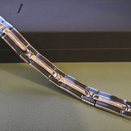 Men's Diamond Link Bracelet in Stainless St (New)