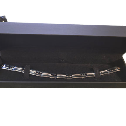 Men's Diamond Link Bracelet in Stainless St (New)