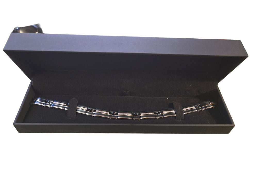 Men's Diamond Link Bracelet in Stainless St (New)