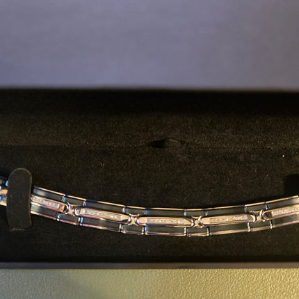 Men's Diamond Link Bracelet in Stainless St (New)