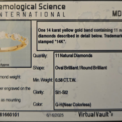 Neil Lane Artistry Size 9 Marquise & Round-Cut Lab-Grown Diamond Anniversary Band 3/4 ct tw 14K Yellow Gold (Copy)