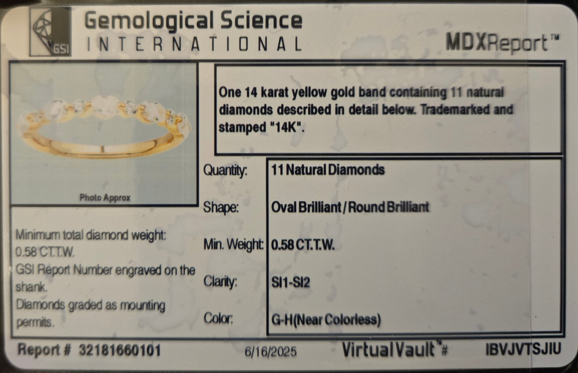 Neil Lane Artistry Size 9 Marquise & Round-Cut Lab-Grown Diamond Anniversary Band 3/4 ct tw 14K Yellow Gold (Copy)