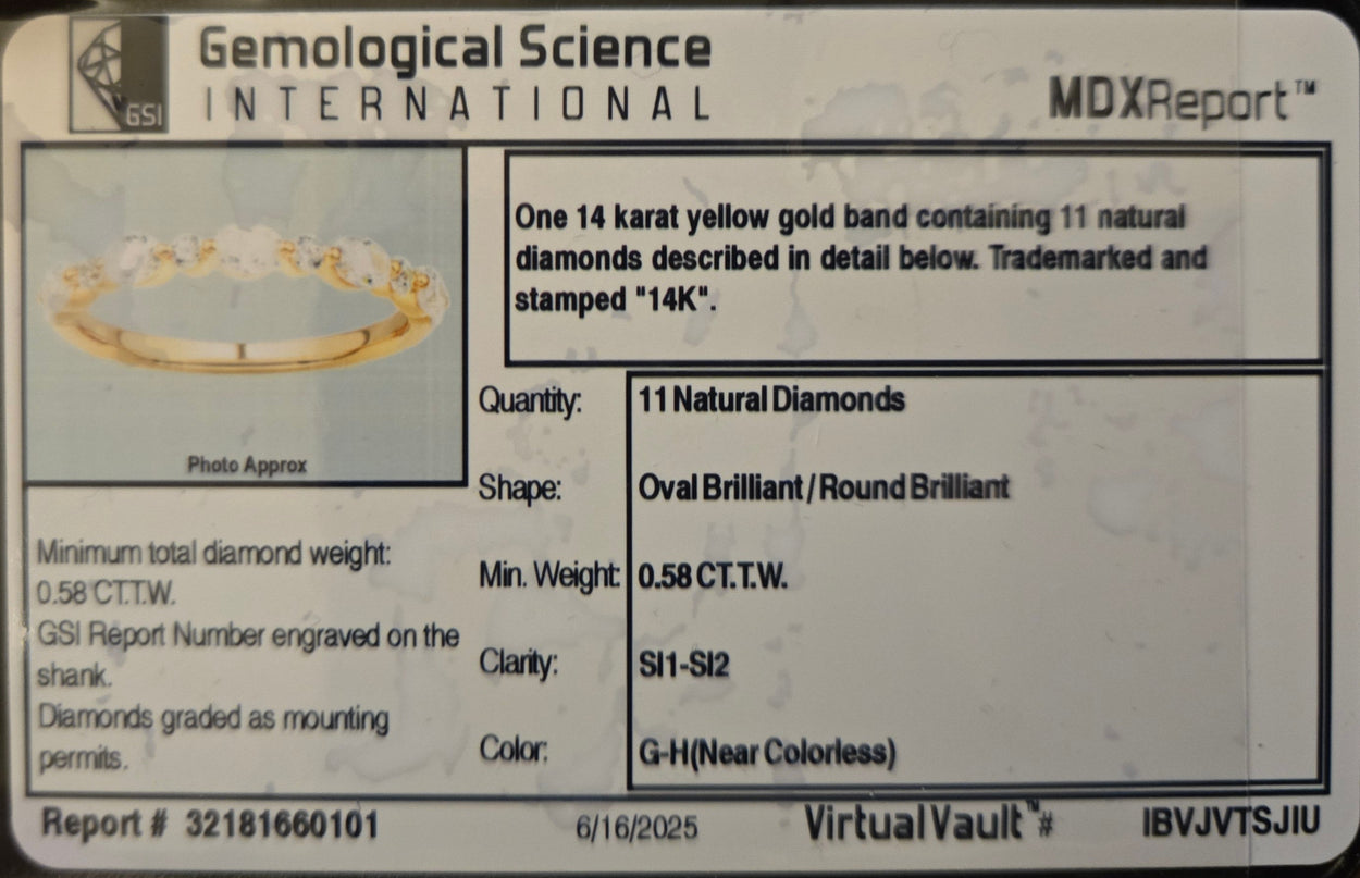 Neil Lane Artistry Size 9 Marquise & Round-Cut Lab-Grown Diamond Anniversary Band 3/4 ct tw 14K Yellow Gold (Copy)