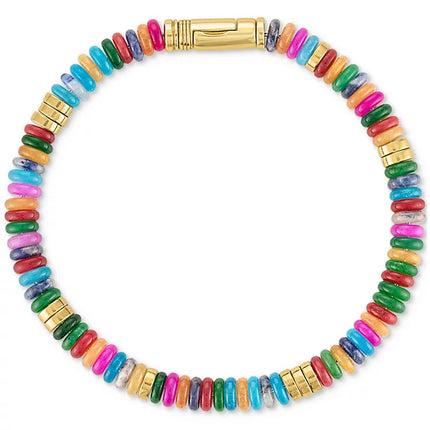 Esquire Men's Jewelry Multicolor Jade & Hematite Bead Bracelet in Gold-Plated Sterling Silver