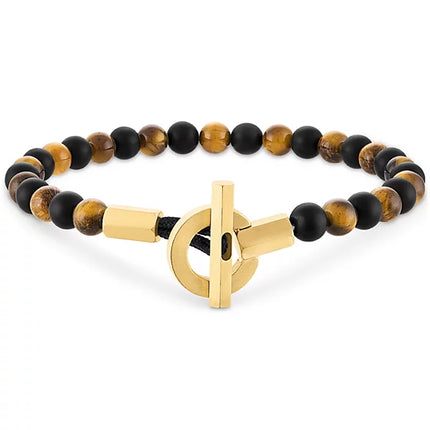 Esquire Men's Bead Toggle Bracelet in Gold-Tone Ion-Plated Stainless Steel