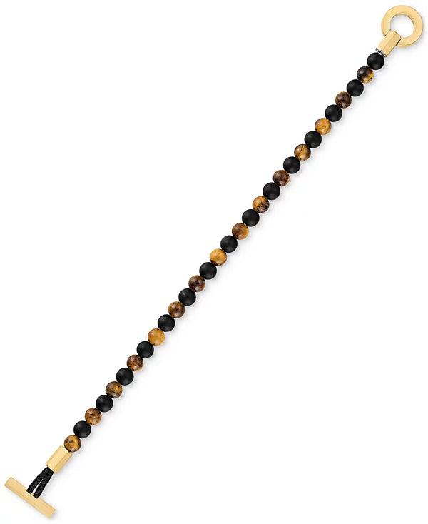 Esquire Men's Bead Toggle Bracelet in Gold-Tone Ion-Plated Stainless Steel