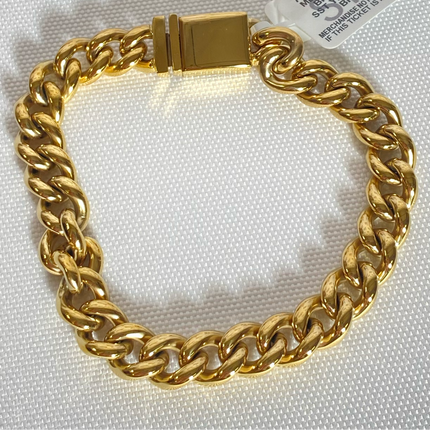 Esquire Men's Jewelry Cuban Link Bracelet in Gold-Tone Ion-Plated Stainless Steel