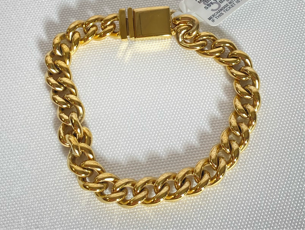 Esquire Men's Jewelry Cuban Link Bracelet in Gold-Tone Ion-Plated Stainless Steel