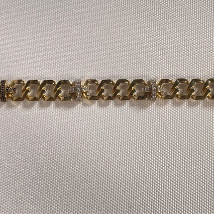 1933 by Esquire Men's Diamond X-Link Bracelet 1/2 ct tw 14K Yellow Gold-Plated Sterling Silver 8.5"