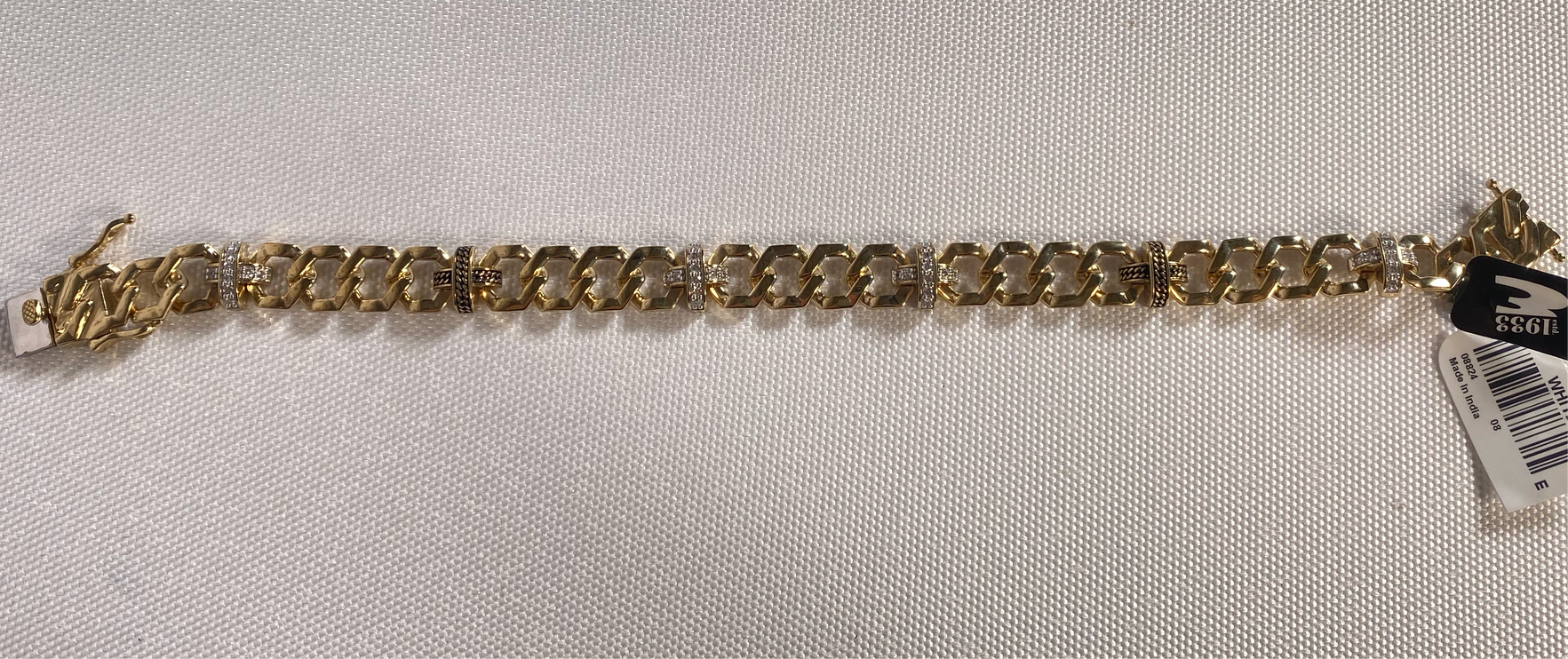 1933 by Esquire Men's Diamond X-Link Bracelet 1/2 ct tw 14K Yellow Gold-Plated Sterling Silver 8.5"