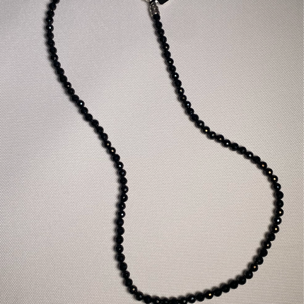 1933 by Esquire Men's Natural Black Spinel Necklace Sterling Silver 24"