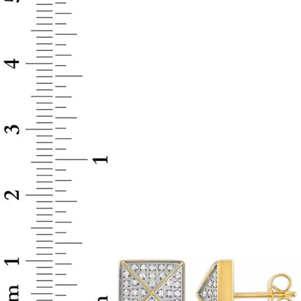 Esquire Men's Jewelry Diamond Pyramid Stud Earrings (1/3 ct. t.w.) in Gold-Tone Ion-Plated Stainless Steel