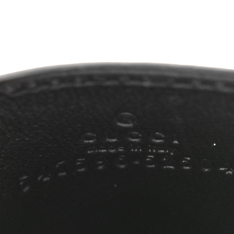 Gucci Plutone Calfskin Logo Card Holder Black