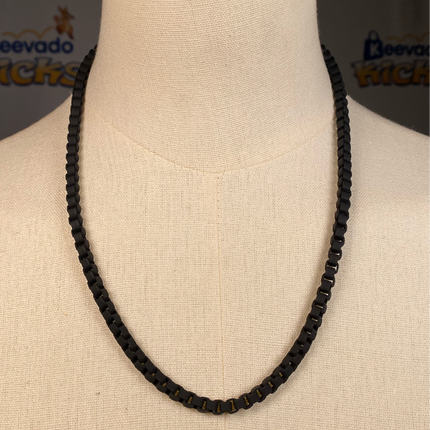 Esquire Black Acrylic Over Stainless Steel 5mm Box Chain Necklace