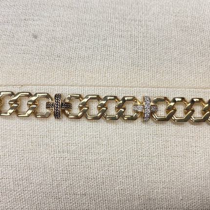 1933 by Esquire Men's Diamond X-Link Bracelet 1/2 ct tw 14K Yellow Gold-Plated Sterling Silver 8.5"