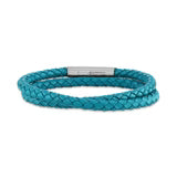 Esquire Double Wrap Leather Bracelet (Turquoise)