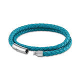 Esquire Double Wrap Leather Bracelet (Turquoise)