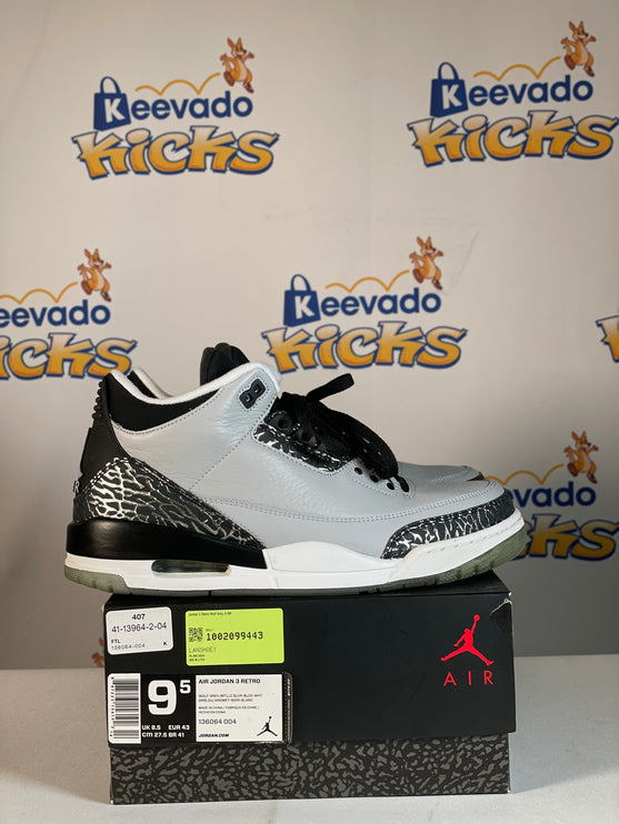 Jordan 3 Retro Wolf Grey 9.5M