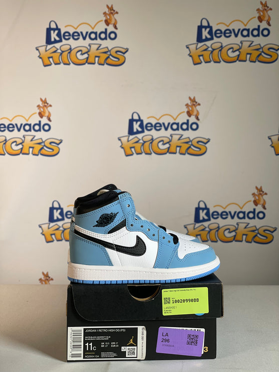 Jordan 1 Retro High OG University Blue (PS) 11c