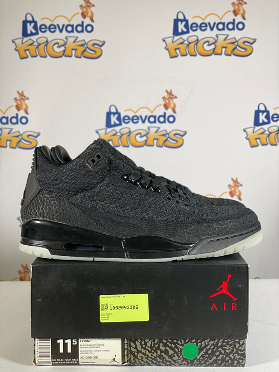 Jordan 3 Retro Flyknit Black 11.5m