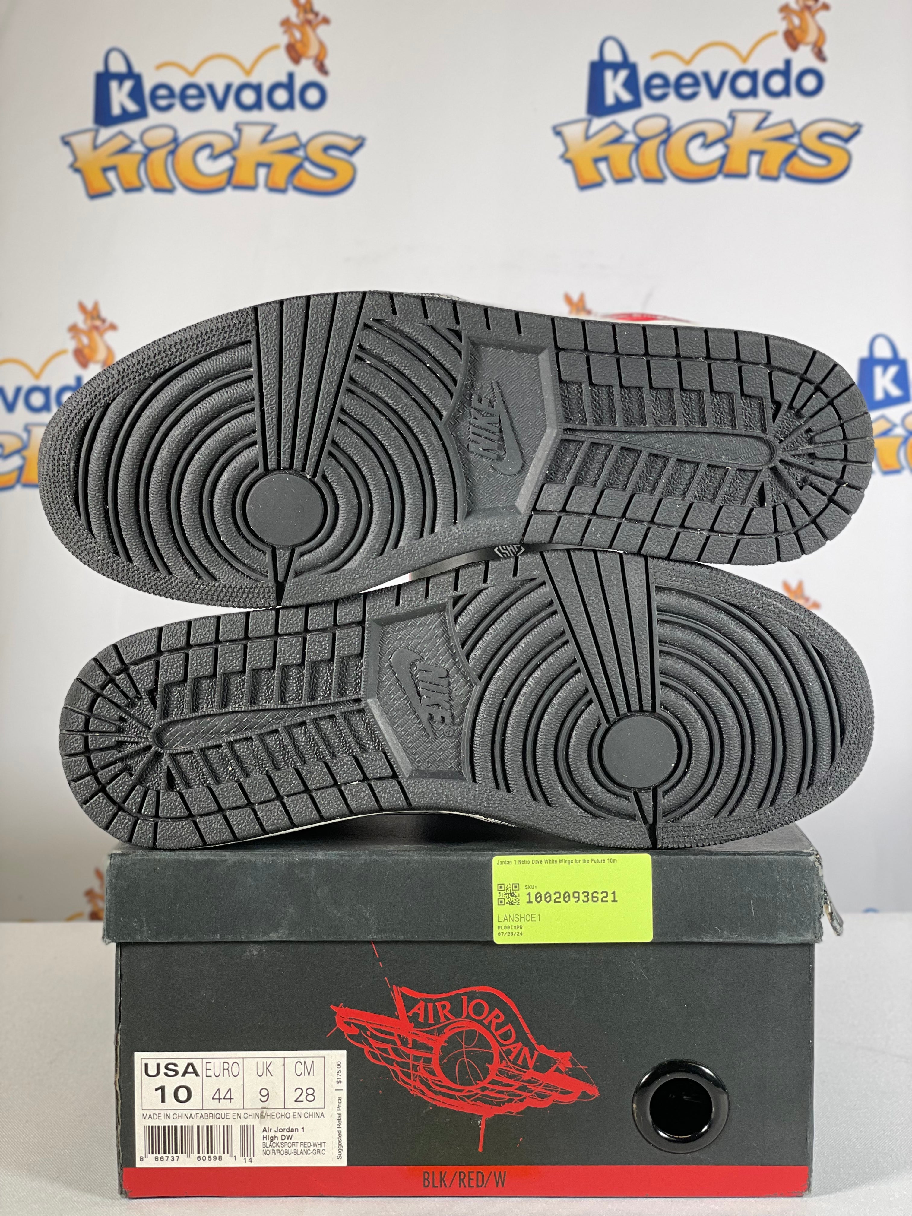 Jordan 1 Retro Dave White Wings for the Future 10m Keevado Kicks