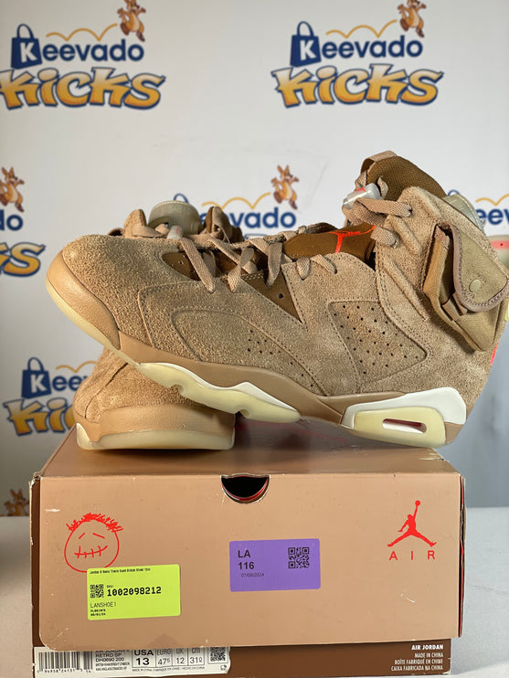 Jordan 6 Retro Travis Scott British Khaki 13m