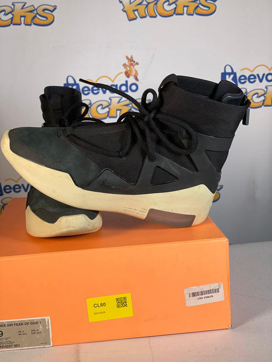 Nike Air Fear Of God 1 Black 9m (Lightly Used)