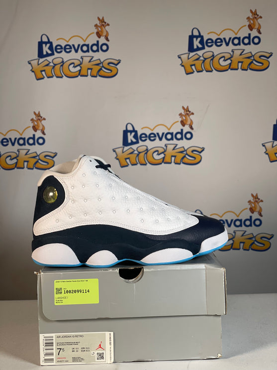 Jordan 13 Retro Obsidian Powder Blue White 7.5M