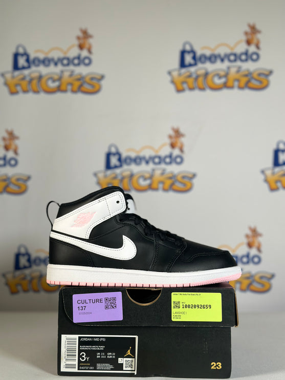 Jordan 1 Mid Arctic Pink Black (PS) 3Y