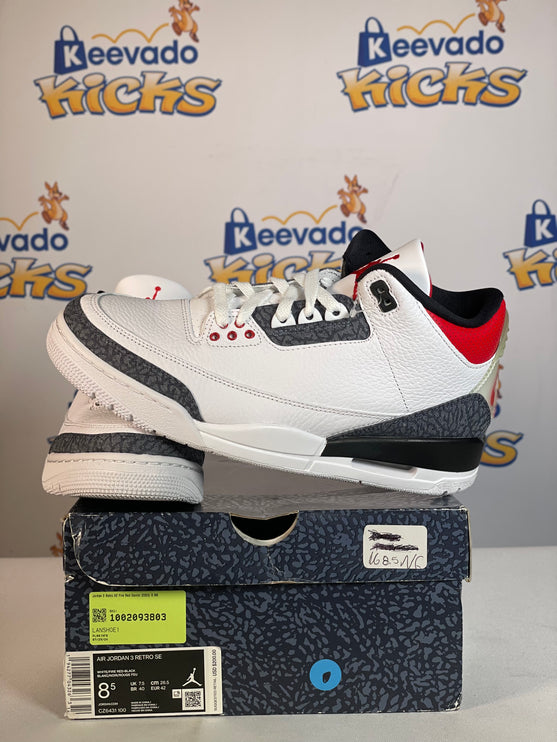 Jordan 3 Retro SE Fire Red Denim (2020) 8.5M