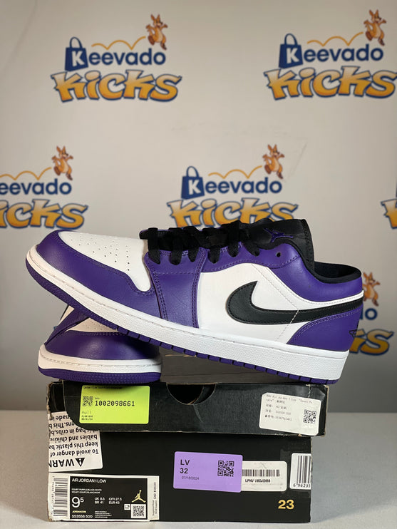 Jordan 1 Low Court Purple White 9.5M