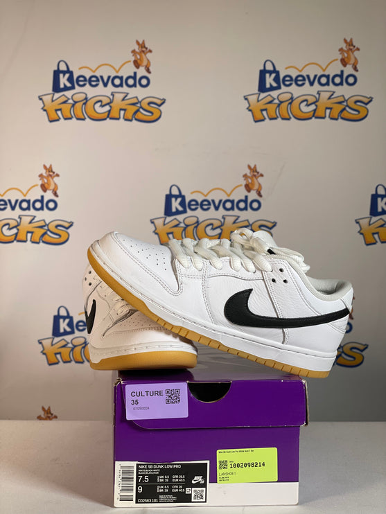 Nike SB Dunk Low Pro White Gum 7.5m