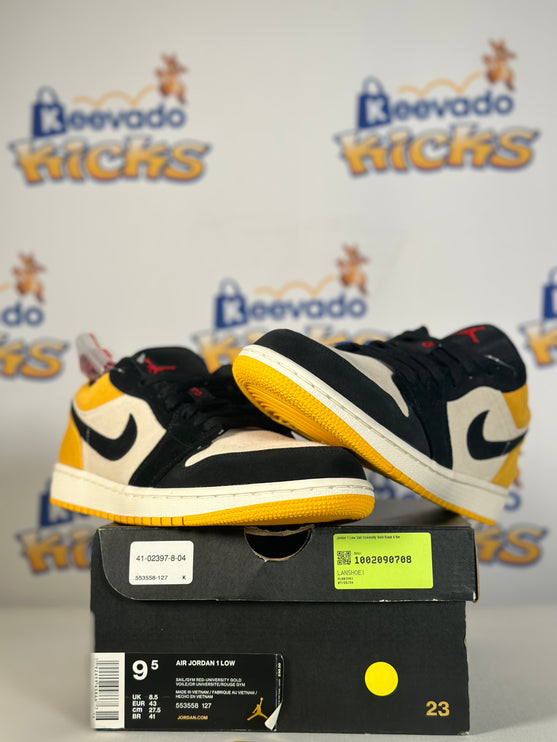 Jordan 1 Low Sail University Gold Black 9.5m