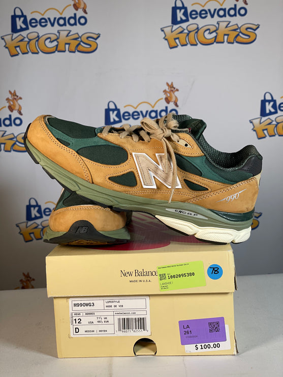 New Balance 990v3 MIUSA Tan Green 12m (Lightly Used)