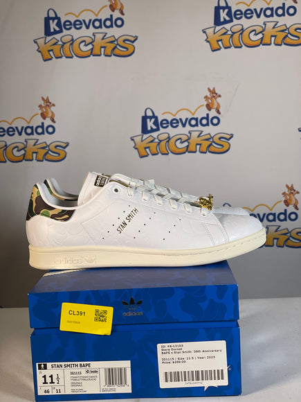 Adidas Stan Smith Bape 30th Anniversary White 11.5m