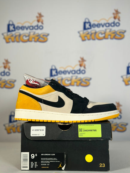 Jordan 1 Low Sail University Gold Black 9.5m Keevado Kicks