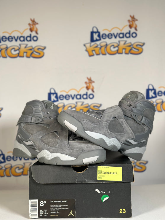 Jordan 8 Retro Cool Grey 8.5m