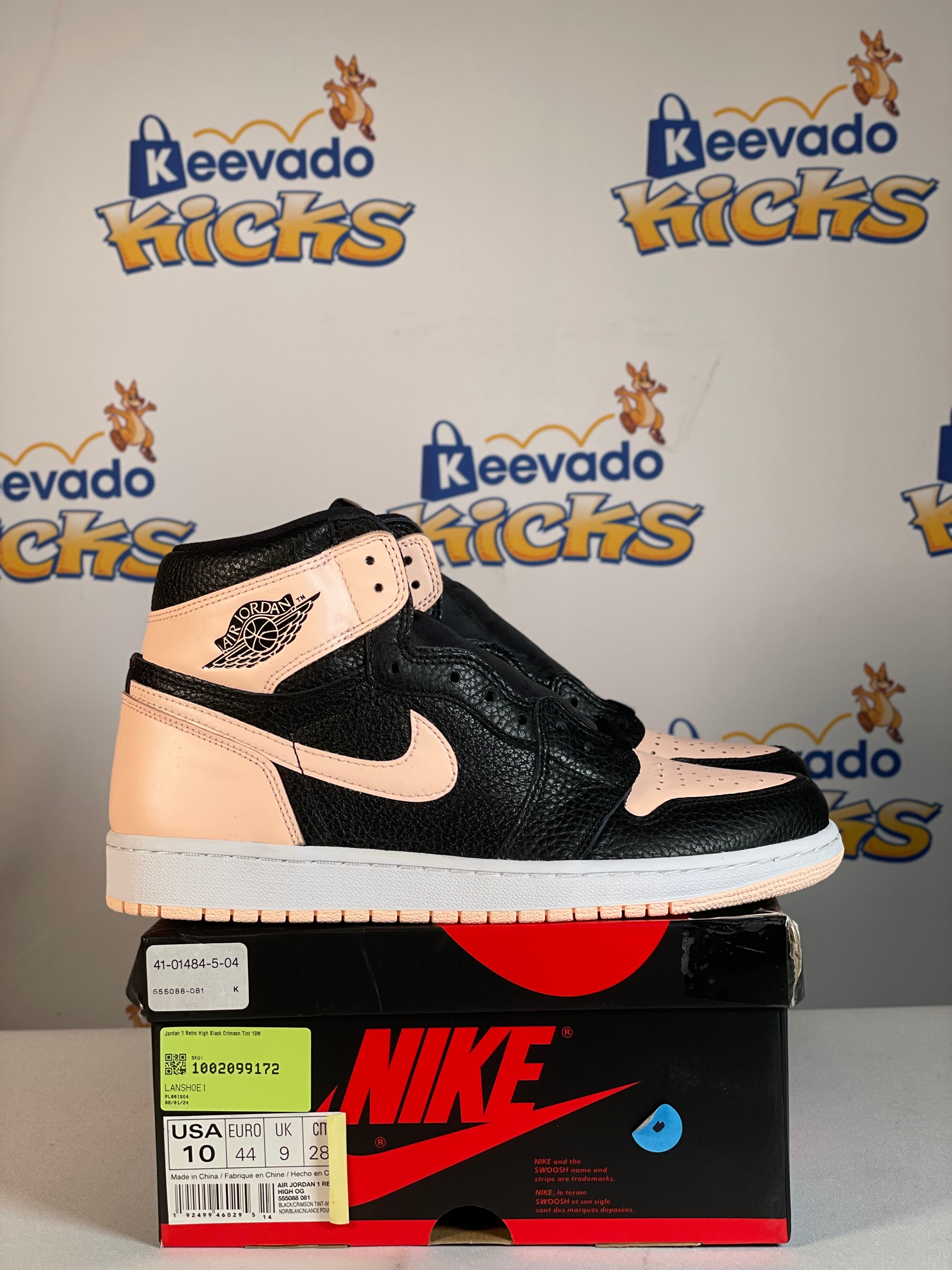 Jordan 1 Retro High Black Crimson Tint 10M Keevado Kicks