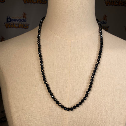 1933 by Esquire Men's Natural Black Spinel Necklace Sterling Silver 24"