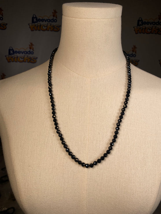 1933 by Esquire Men's Natural Black Spinel Necklace Sterling Silver 24"