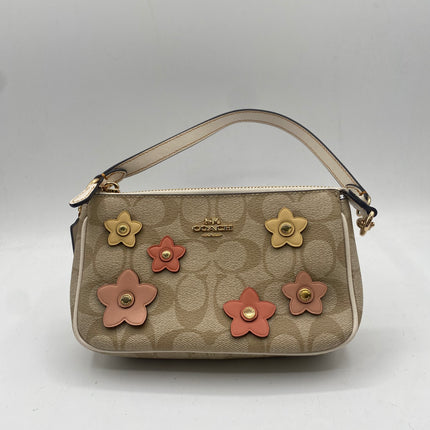 Coach Nolita 19 In Signature Canvas With Floral Applique