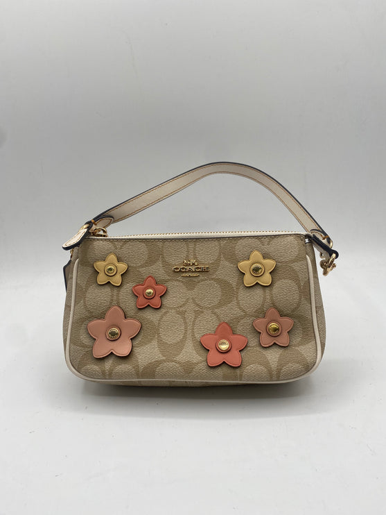 Coach Nolita 19 In Signature Canvas With Floral Applique