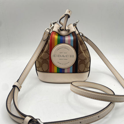 Coach Mini Dempsey Bucket Bag in Signature Jacquard Rainbow