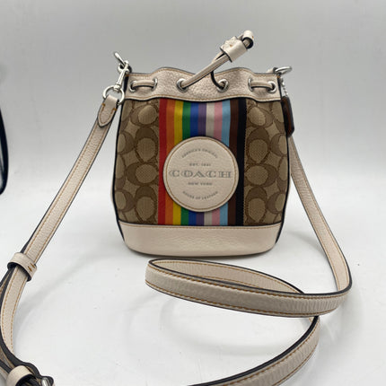 Coach Mini Dempsey Bucket Bag in Signature Jacquard Rainbow