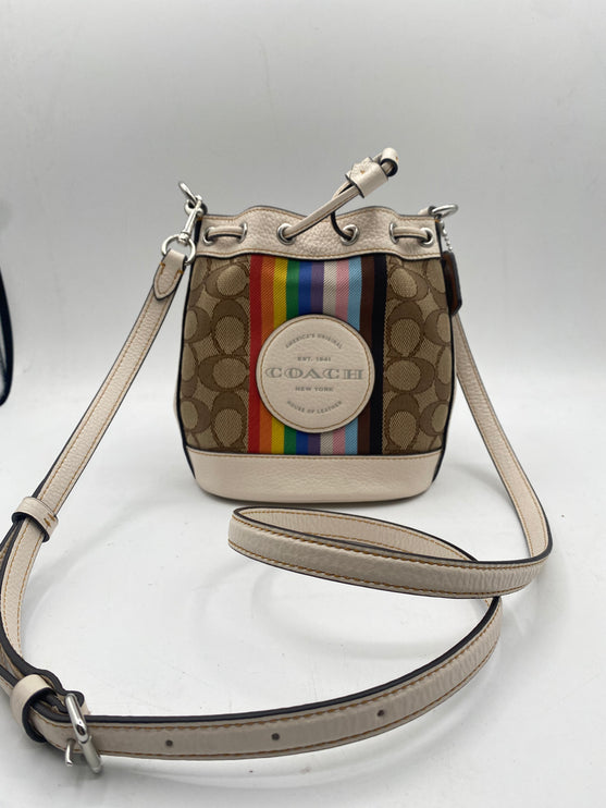 Coach Mini Dempsey Bucket Bag in Signature Jacquard Rainbow