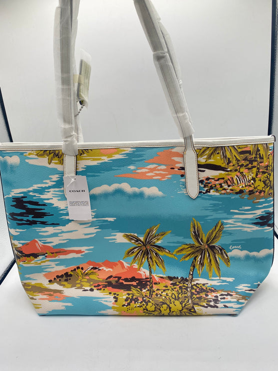 Coach Hawaiian Palm Tree City Shoulder Tote bag