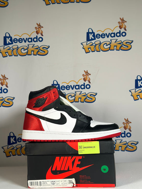 Jordan 1 Retro High Satin Black Toe 10.5w