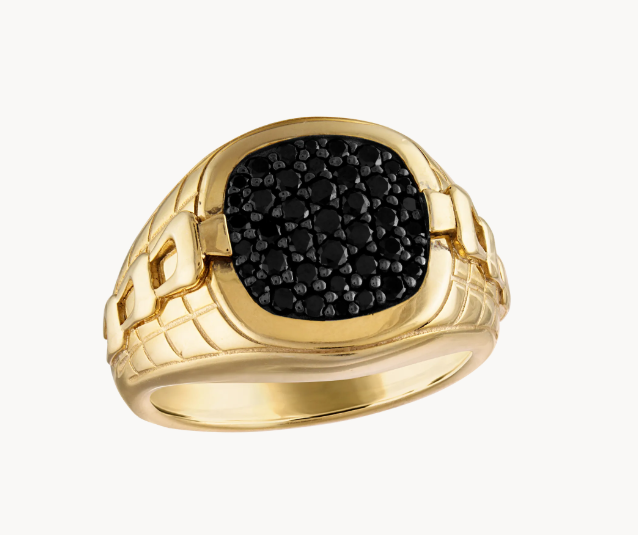 Bulova Men's Size 11 Classic Ring 14K Gold Plated Sterling Silver