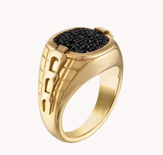 Bulova Men's Size 11 Classic Ring 14K Gold Plated Sterling Silver